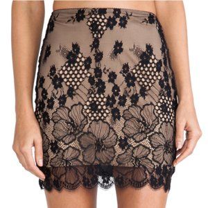 For Love & Lemons Flower Bomb Lace Slip Skirt XS